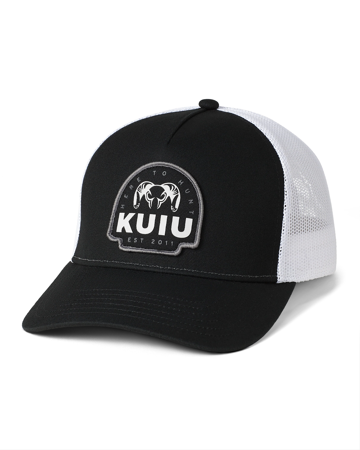 KUIU Here to Hunt Woven Patch Hat | Black/White