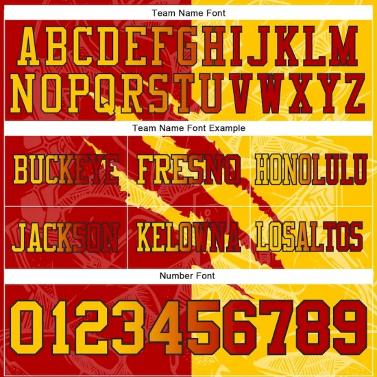 Custom Red Yellow-Black Mesh Gradient Fashion Scratch Jersey