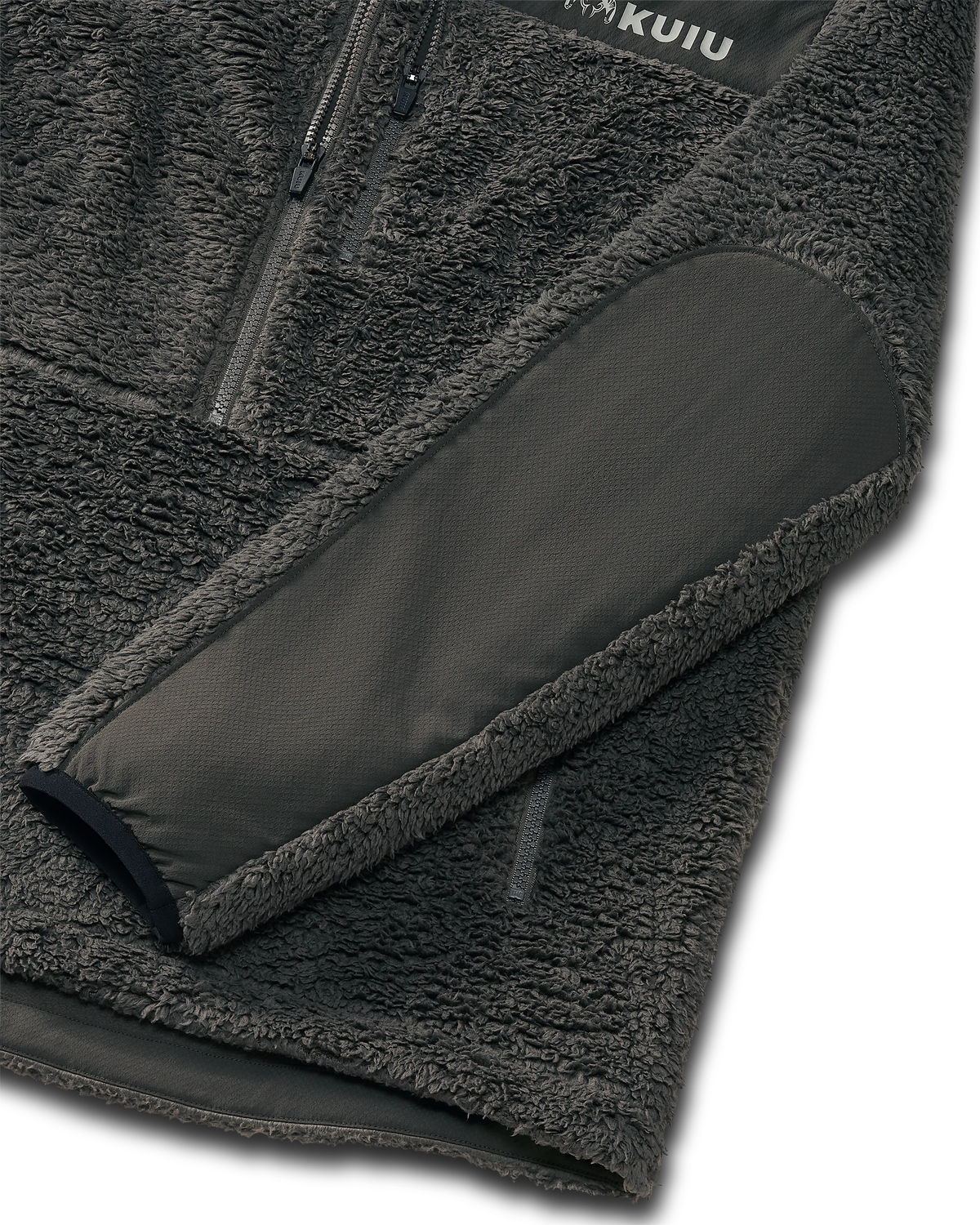 Sherpa Fleece Zip Pullover | Asphalt